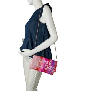 Rose All Day Beaded Clutch / Crossbody Purse shades of Pink new night out bag